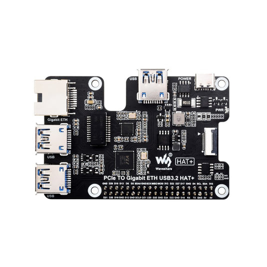 PCIe To Gigabit Ethernet And USB 3.2 Gen1 HAT For Raspberry Pi 5