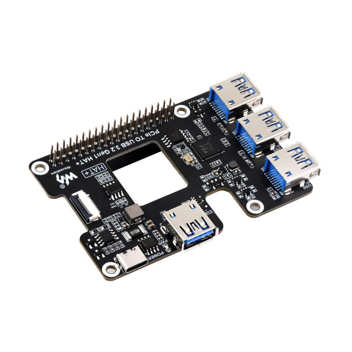 PCIe To USB 3.2 Gen1 HAT+ for Raspberry Pi 5