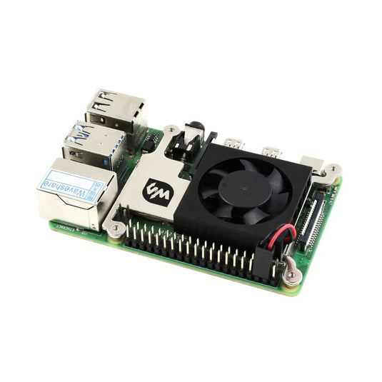Low-Profile CPU Cooling Fan for Raspberry Pi 4B/3B+/3B, with Aluminum Alloy Bracket