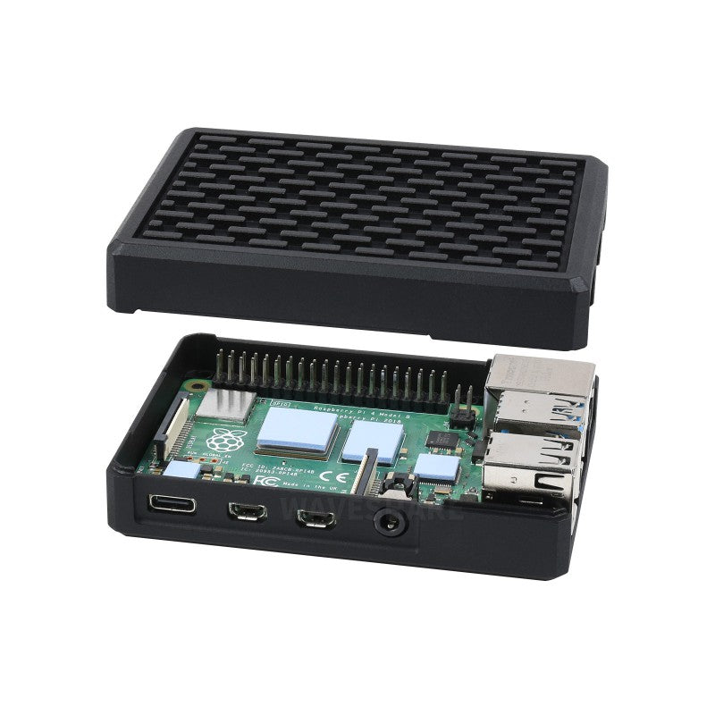 Load image into Gallery viewer, Aluminum Grid Grooved Case for Raspberry Pi 4
