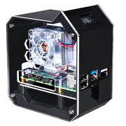 Mini Tower NAS Kit for Raspberry Pi 4B, support up to 2TB M.2 SATA SSD