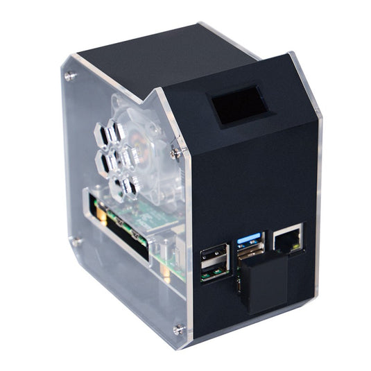 Mini Tower NAS Kit for Raspberry Pi 4B, support up to 2TB M.2 SATA SSD –
