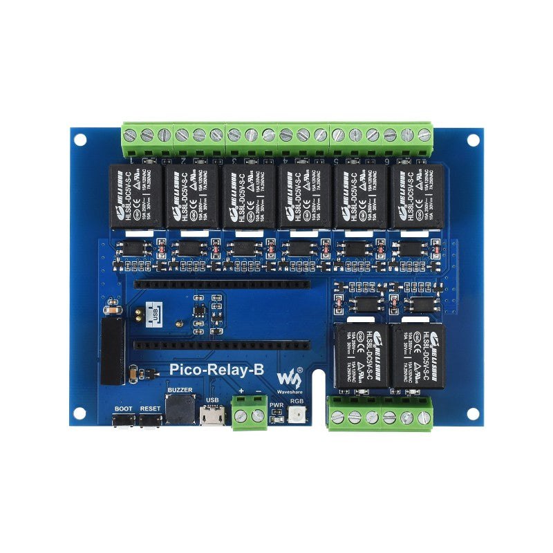 Industrial 8-Channel Relay Module for Raspberry Pi Pico