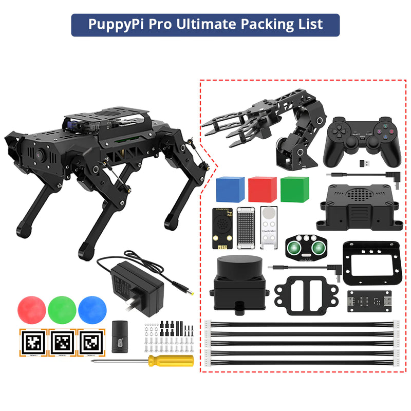 Load image into Gallery viewer, PuppyPi ROS Quadruped Robot with Raspberry Pi, Integrated with Large AI Model (ChatGPT)
