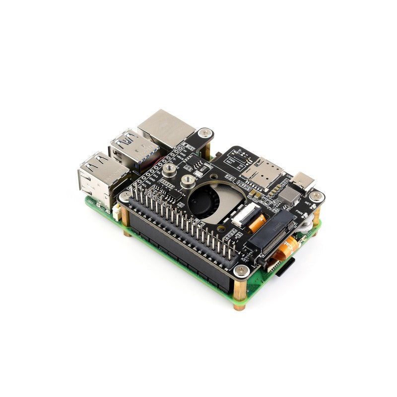 Load image into Gallery viewer, PCIe to 5G/4G/3G HAT designed for Raspberry Pi 5, Compatible with 3042/3052 packages SIMCom/Quectel 5G modules
