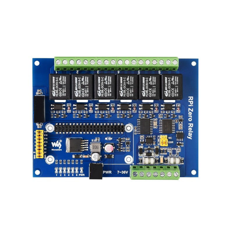 Load image into Gallery viewer, Industrial 6-ch Relay Module for Raspberry Pi Zero, RS485/CAN, Isolated Protections
