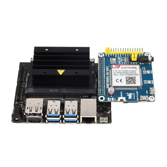 SIM7600E-H 4G HAT for Raspberry Pi, LTE Cat-4 4G / 3G / 2G, GNSS