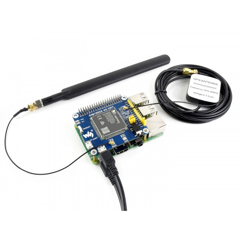 Load image into Gallery viewer, SIM7600G-H 4G HAT For Raspberry Pi, LTE Cat-4 4G / 3G / 2G Support, GNSS Positioning, Global Band
