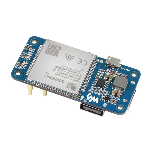 SIM7600G-H 4G HAT (B) for Raspberry Pi, LTE Cat-4 4G / 3G / 2G