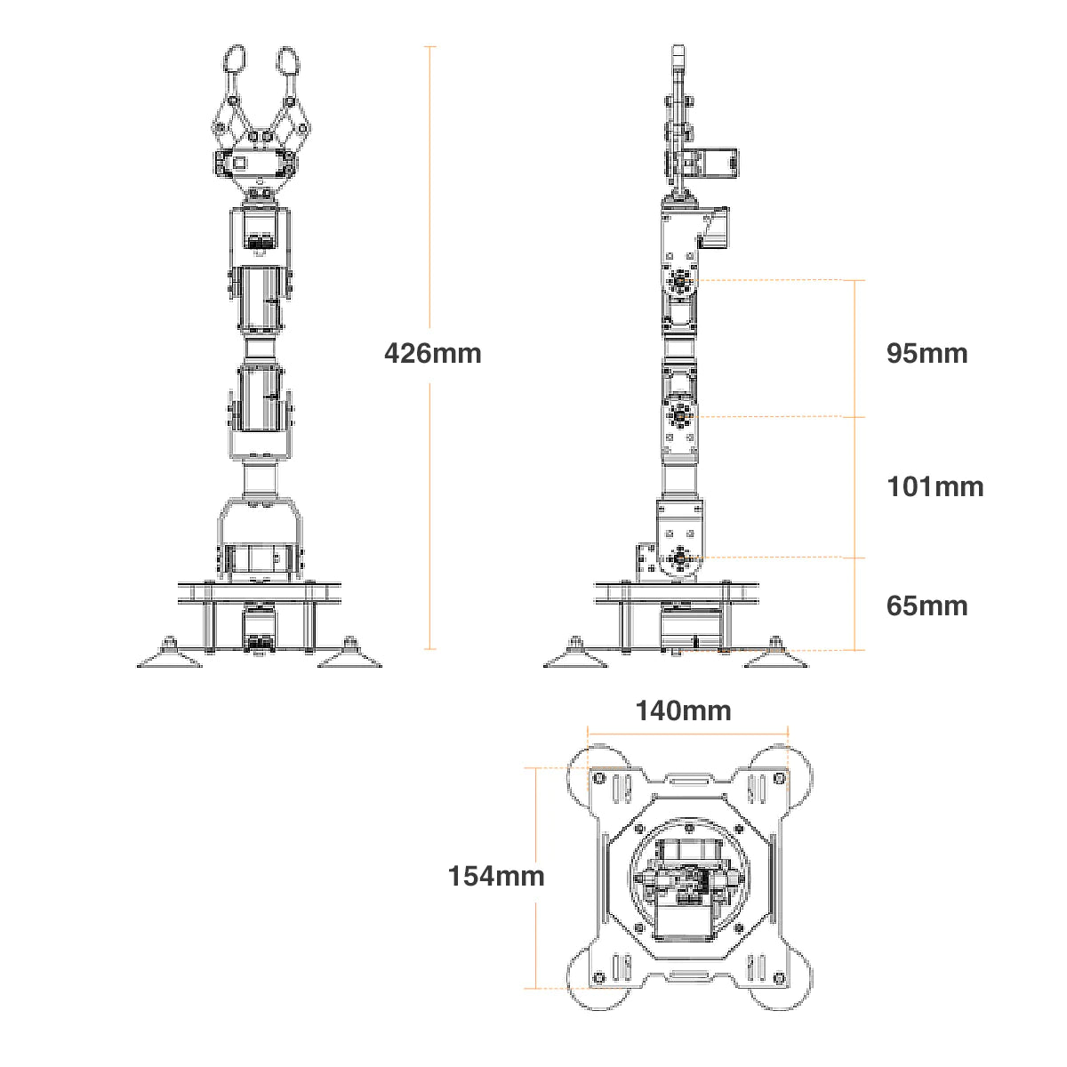 Bus Servo Robotic Arm For Programming
