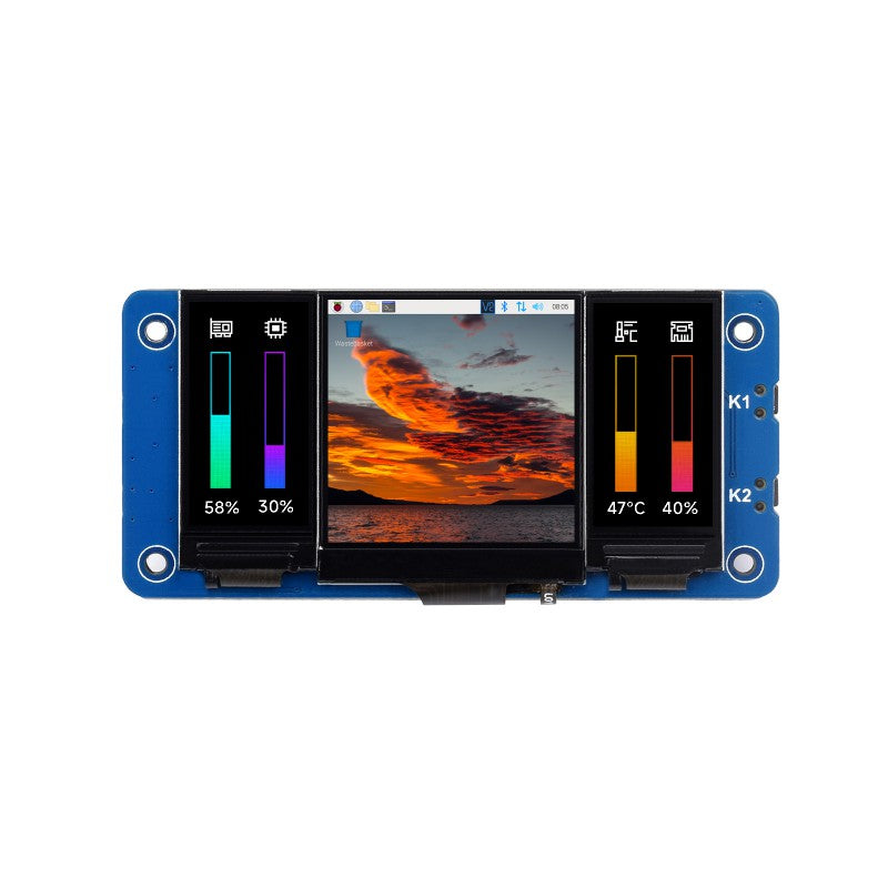 Load image into Gallery viewer, Triple LCD HAT For Raspberry Pi, Onboard 1.3inch IPS LCD Main Screen and Dual 0.96inch IPS LCD Secondary Screens
