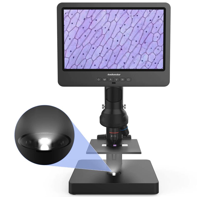 Load image into Gallery viewer, Andonstar 3 Lenses HDMI 10.1 Inch LCD Coin Digital Microscope AD249S-P

