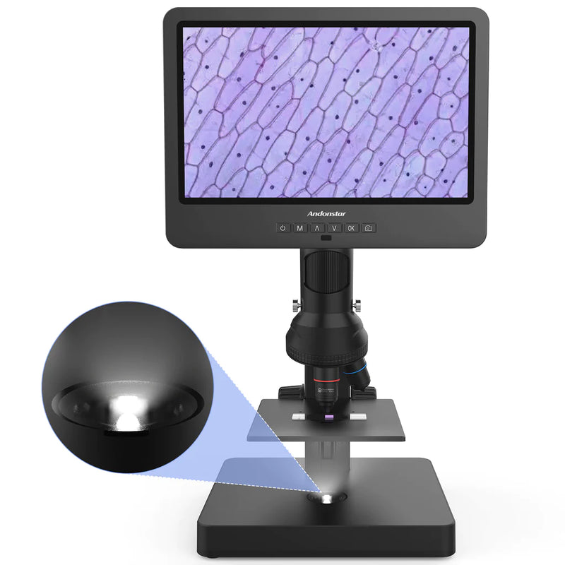 Andonstar AD249S - Microscopio digitale HDMI con schermo da 10, microscopio biologico a tre lenti 4000X, kit per microscopio per monete per bambini e adulti, registrazione foto/video Andonstar AD249S - Microscopio digitale HDMI con schermo da 10, microscopio biologico a tre lenti 4000X, kit per microscopio per monete per bambini e adulti, registrazione foto/video