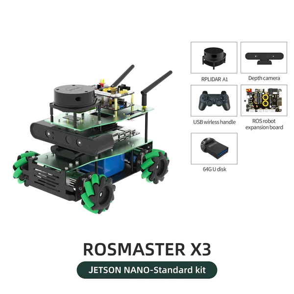 Load image into Gallery viewer, ROSMASTER X3 ROS Robot with Mecanum Wheel Online
