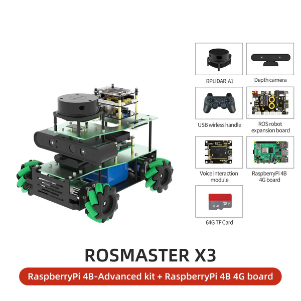 Load image into Gallery viewer, ROSMASTER X3 ROS Robot with Mecanum Wheel
