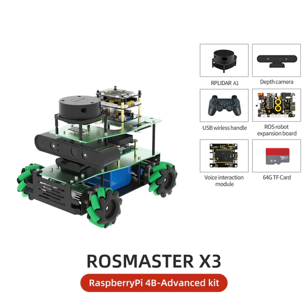 Load image into Gallery viewer, ROSMASTER X3 ROS Robot with Mecanum Wheel
