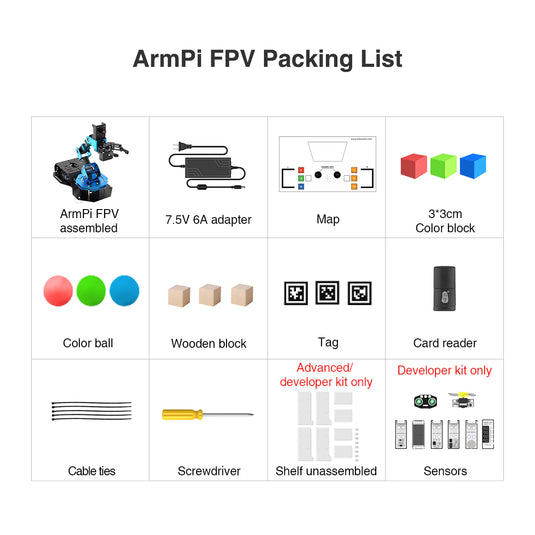 ArmPi FPV AI Vision Raspberry Pi ROS Robotic Arm