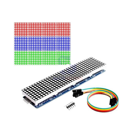 MAX7219 Dot Matrix Display Module 4-in-1 Kit (Red, Yellow, Blue, Green) For Arduino/RPi