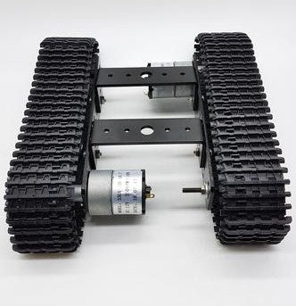 Aluminium Tank Robot Chassis with Dual 12V Motors - ThinkRobotics.in