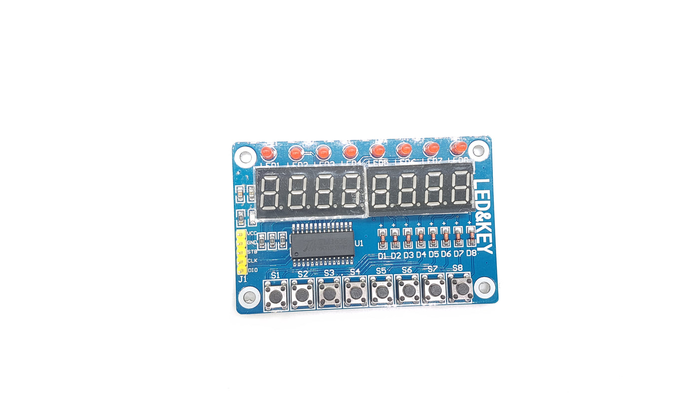 8 Bits TM1638 LED Digital Module Tube 8 Keys - ThinkRobotics.in