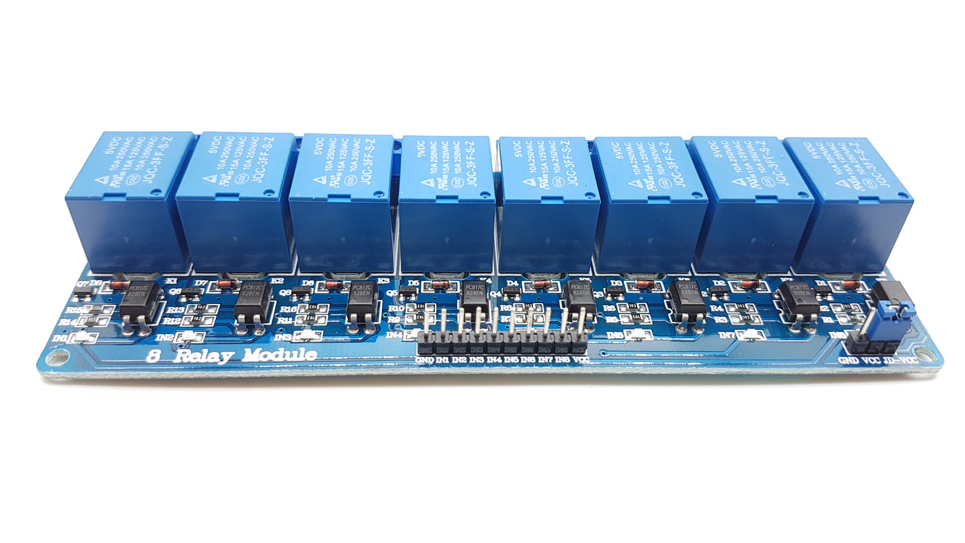 8-Channel Relay Module Board With Optocoupler