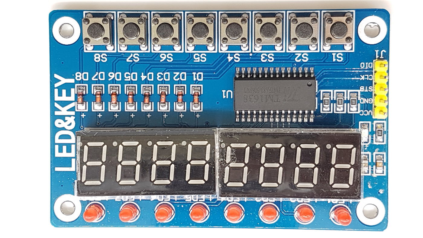 8 Bits TM1638 LED Digital Module Tube 8 Keys - ThinkRobotics.in