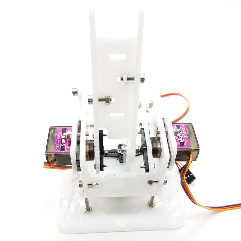 Load image into Gallery viewer, 4 DOF White Acrylic Robotic Arm MG90s Kit Online
