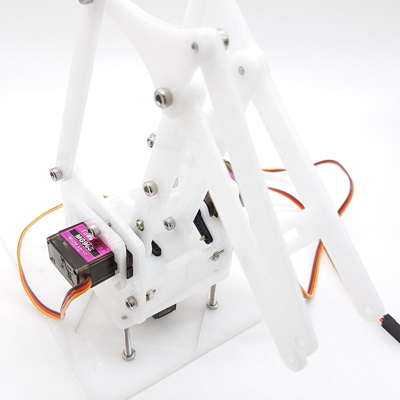 Load image into Gallery viewer, 4 DOF White Acrylic Robotic Arm MG90s Kit Online
