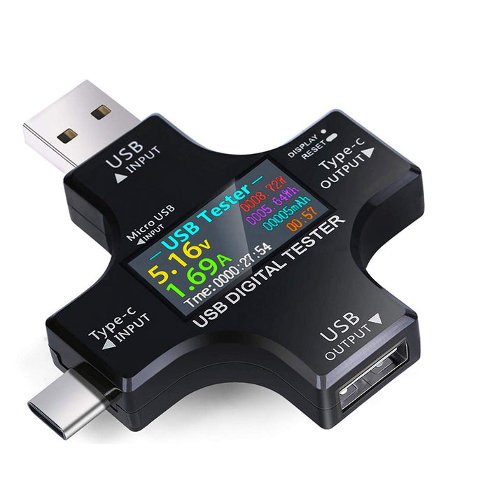 USB Type C 12 in 1 USB Tester - Multifunction Power Meter, Voltmeter, Ammeter & Charge Indicator