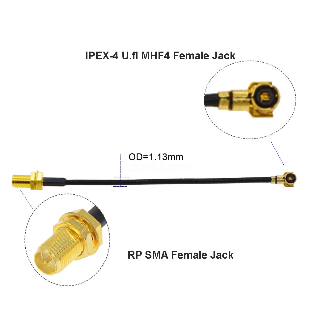 U.FL IPEX 4 to SMA / RPSMA Connector Pigtail