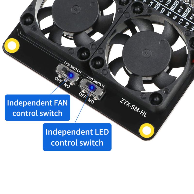 F19E Raspberry Pi Dual Cooling Fan Hat Online