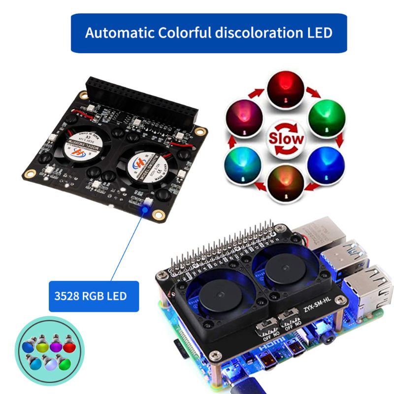 F19E Raspberry Pi Dual Cooling Fan Hat Online