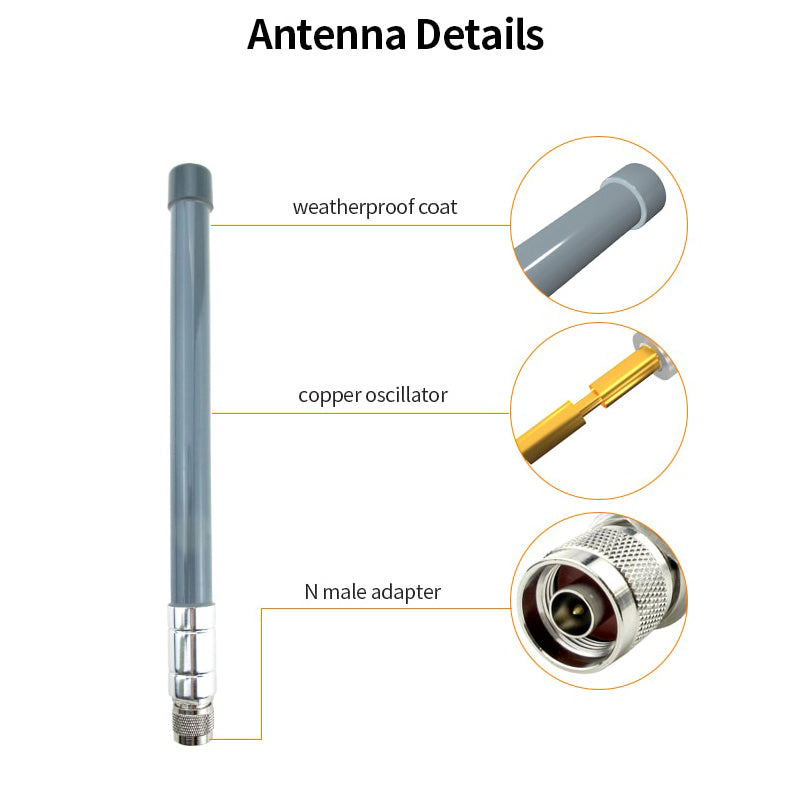 Fiberglass Waterproof LoRa High Gain Antenna with Lightening Arrestor (868Mhz) - WPA WPC Certified