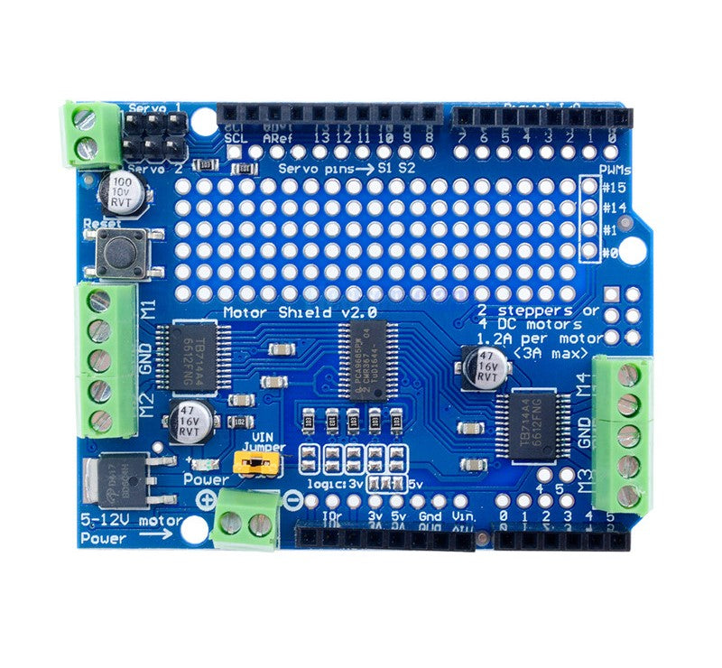 2 Channel Motor TB6612FNG & 16 Channel PWM Servo Shield