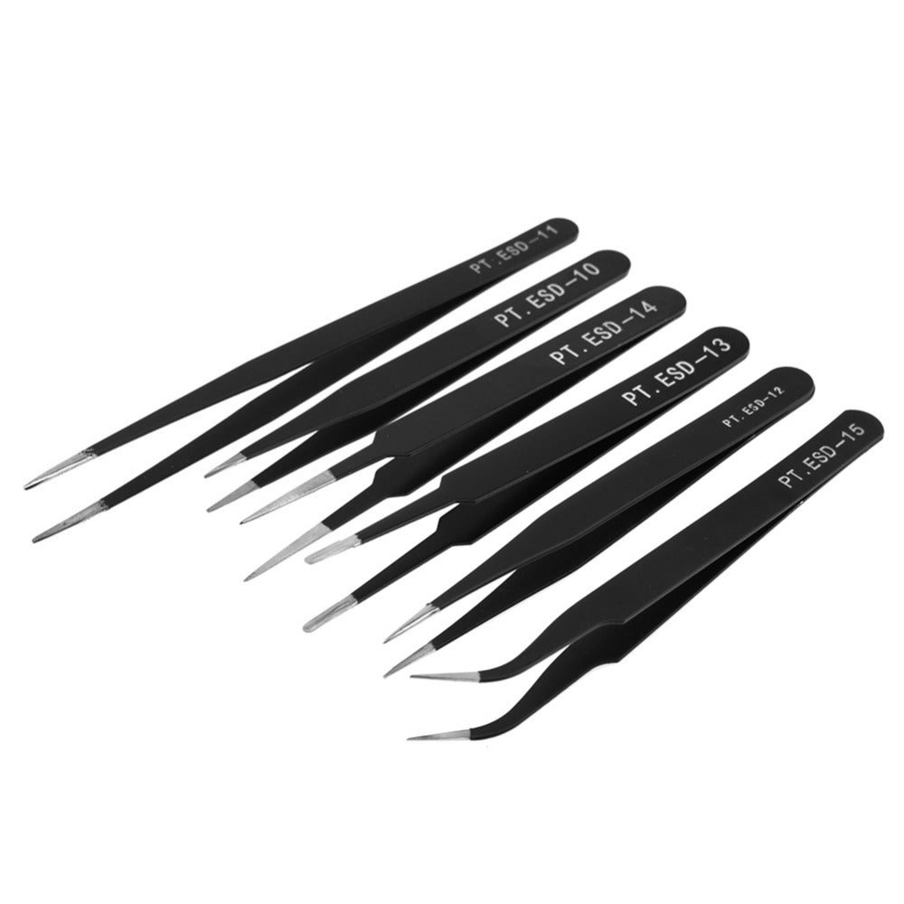 Anti-static Stainless Steel Tweezer - Straight - ThinkRobotics.in