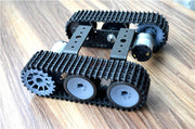 Aluminium Tank Robot Chassis with Dual 12V Motors - ThinkRobotics.in