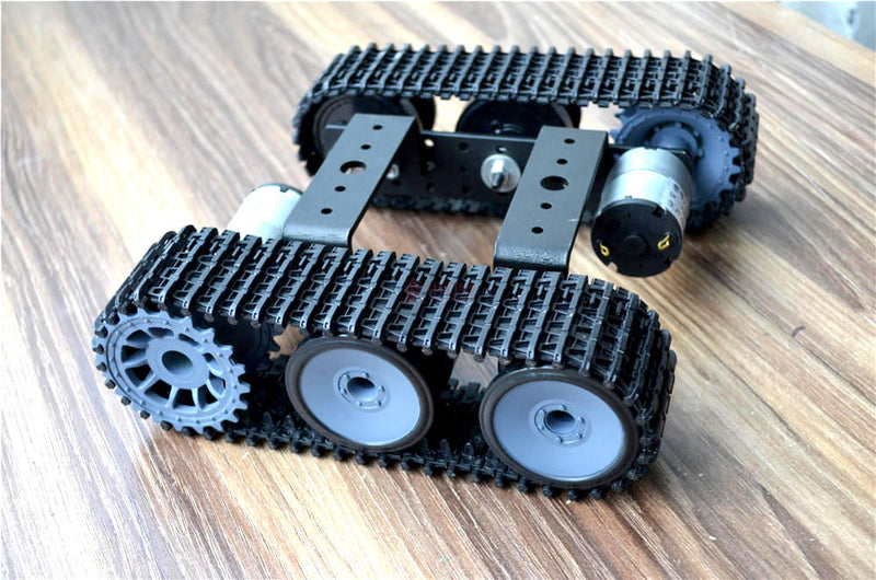 Load image into Gallery viewer, Aluminium Tank Robot Chassis with Dual 12V Motors - ThinkRobotics.in
