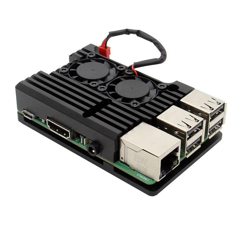 Load image into Gallery viewer, Raspberry Pi 4 Aluminum Case With Dual Cooling Fan Online
