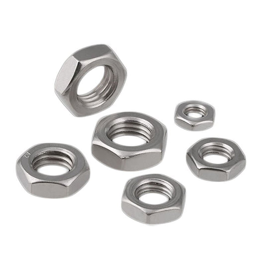 Stainless Steel Thin Hex Nuts (Pack of 20)