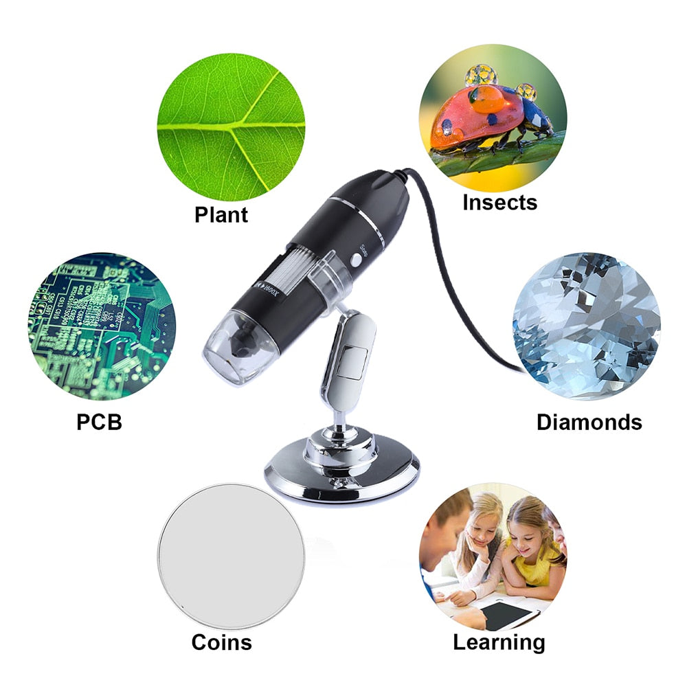 Adjustable 500X Magnification LED USB Digital Microscope