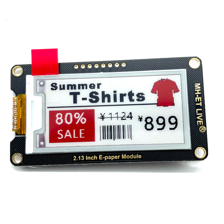 Load image into Gallery viewer, 2.13 inch E-Ink e-Paper Display for Arduino / Raspberry Pi
