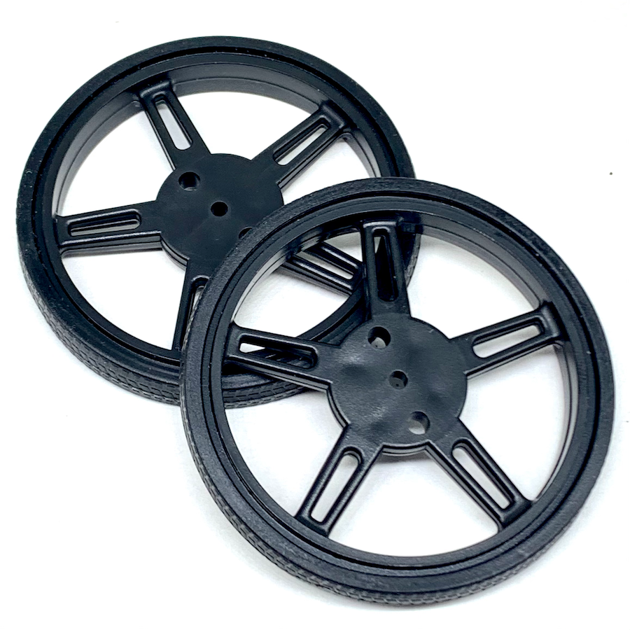 60mm Wheel for Continuous Rotation SG90 / MG90S Servos (Pack of 2)
