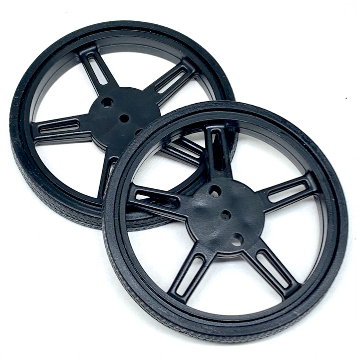 60mm Wheel for Continuous Rotation SG90 / MG90S Servos (Pack of 2)
