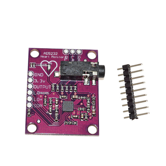 AD8232 Heart Rate / Pulse Rate Monitor kit with Electrodes ...