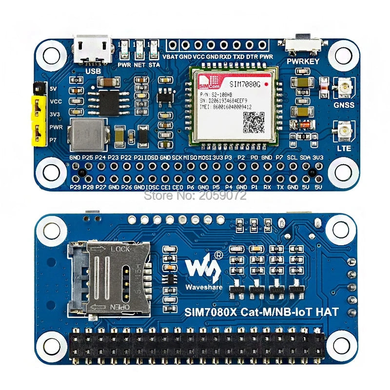 Load image into Gallery viewer, Waveshare SIM7080G GNSS HAT For Raspberry Pi Online
