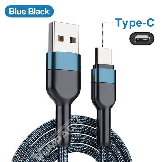 Buy ThinkRobotics Nylon Braided USB A To C Fast Charging Cable 5A 25W ...