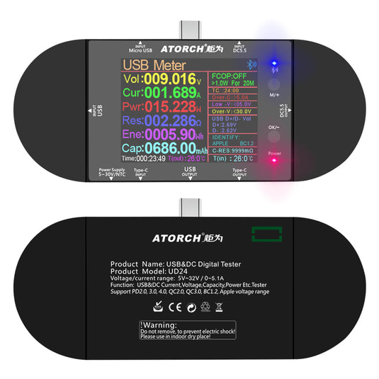 UD24 DC5.5 USB Tester Type-C