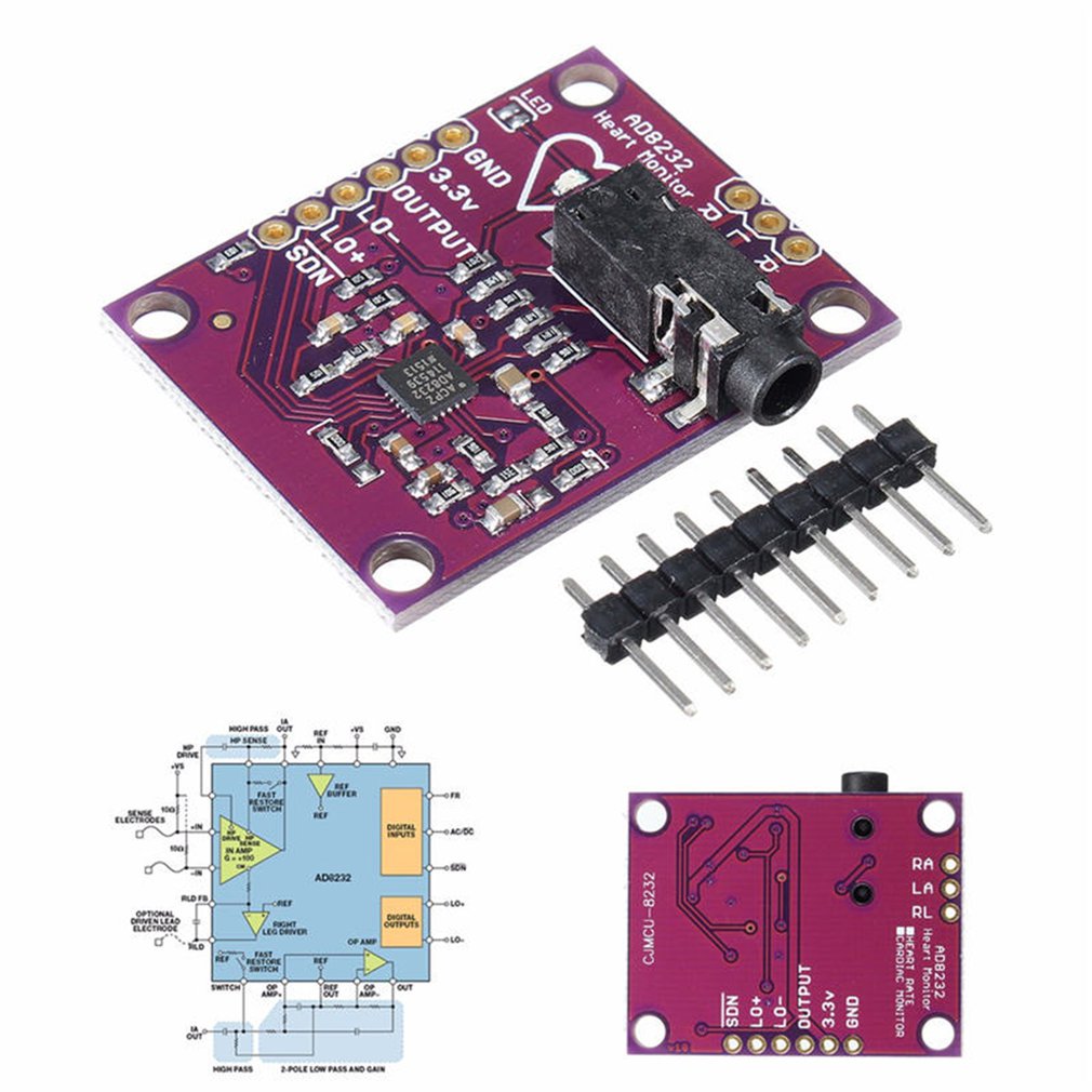 AD8232 Heart Rate Monitor - ThinkRobotics.in
