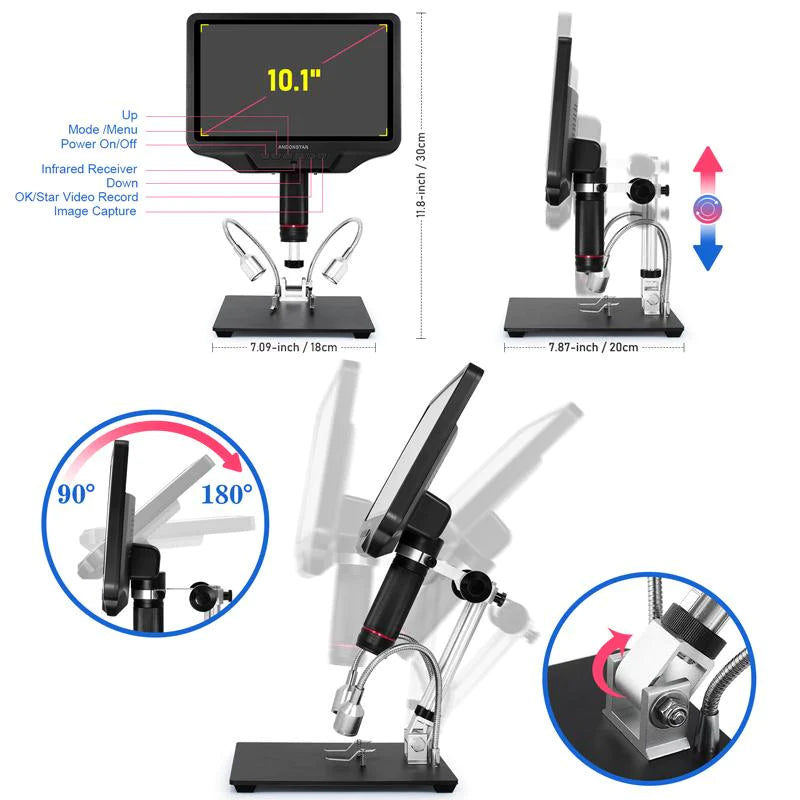 Load image into Gallery viewer, Andonstar AD409 PCB Soldering 10.1-Inch Display HDMI Digital Microscope
