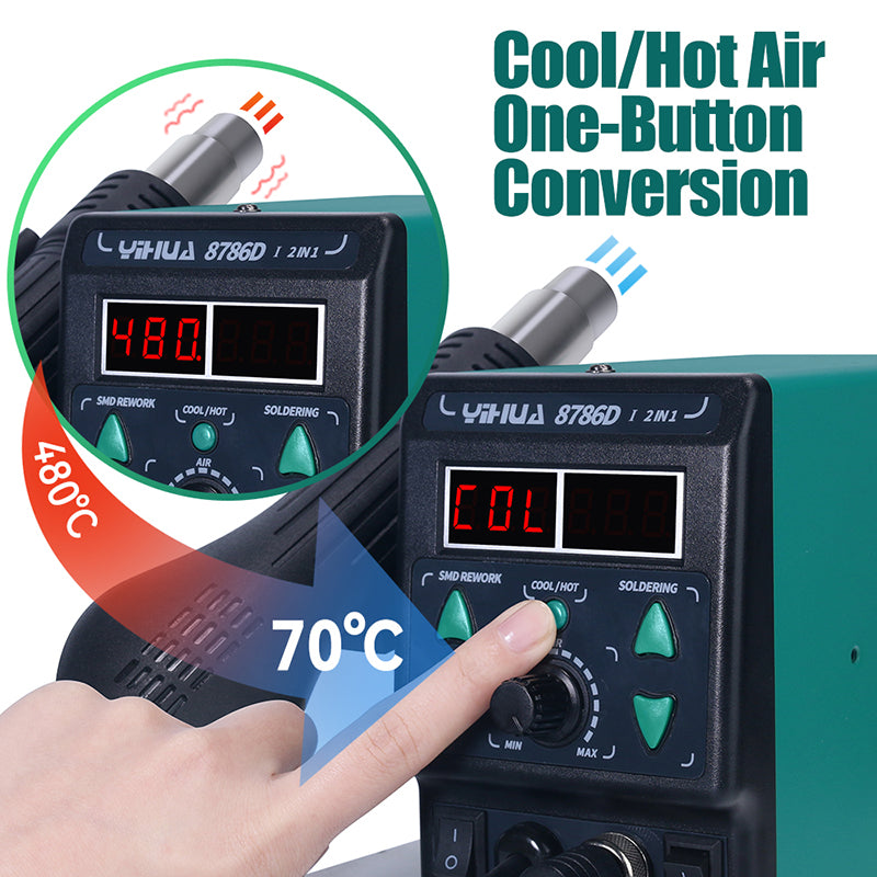 YIHUA 8786D-I 750W Hot Air Rework Station